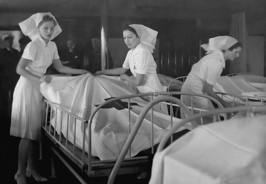group of nurses in training